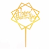 Topper ozdoby na tort napis Happy Birthday złoty dekoracje urodzinowe